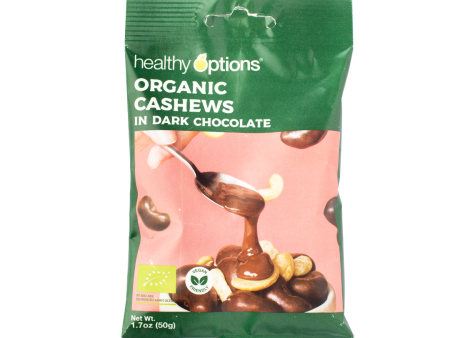 Healthy Options Organic Cashews in Dark Chocolate 50g Supply