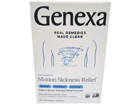 Genexa Organic Motion Sickness Relief 60 Chewable Tablets with Organic Acai Berry Flavor Online now