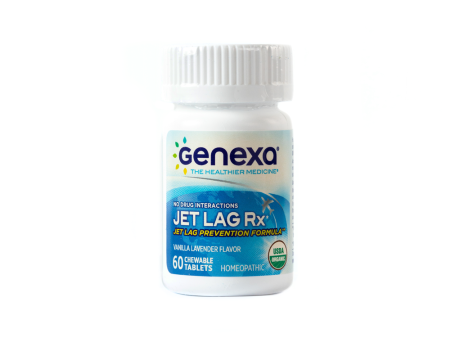 Genexa Organic Jet Lag Prevention 60 Chewable Tablets with Organic Vanilla Lavender Flavor Online Sale