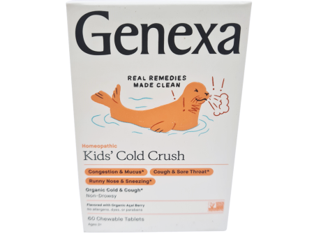 Genexa Kid s Cold Crush Non-Drowsy 60 Chewable Tablets with Organic Acai Berry Flavor Online now