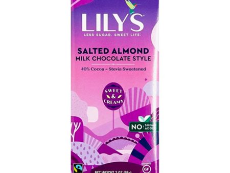 Lily s Sweets Salted Almond Milk Chocolate Bar 40% Cocoa 85g on Sale