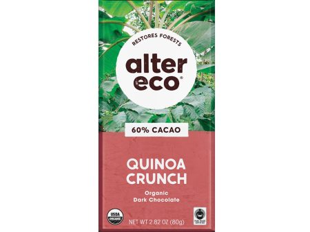 Altereco Deep Dark Quinoa Crunch Organic Chocolate 60% Cocoa 80g For Sale