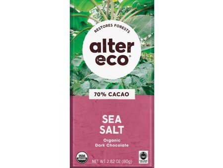 Altereco Deep Dark Sea Salt Organic Chocolate 70% Cocoa 80g on Sale