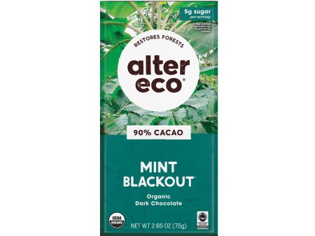 Altereco Deep Dark Crisp Mint Organic Chocolate 90% Cocoa 75g For Cheap