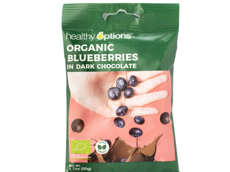 Healthy Options Organic Blueberries in Dark Chocolate 50g Online