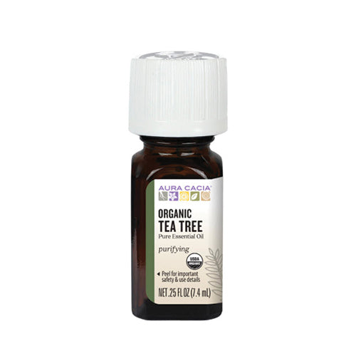 Aura Cacia Organic Tea Tree Pure Essential Oil 7.4ml Hot on Sale