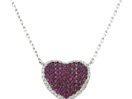 18ct White Gold Ruby Heart Pendant Supply