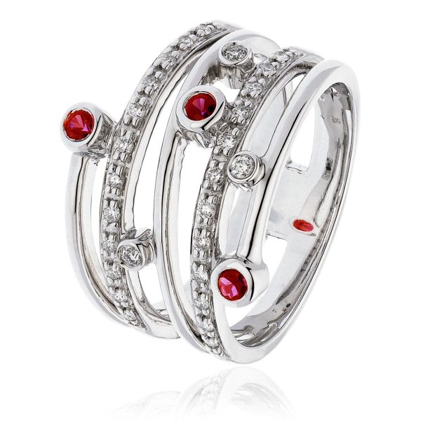 Ruby and Diamond Cocktail Ring Fashion