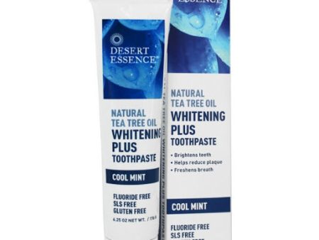 Desert Essence Natural Tea Tree Oil Whitening Plus Toothpaste Cool Mint 176g For Cheap